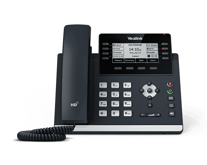 Yealink SIP-T43U - VoIP phone with caller ID - 3-way call capability - SIP SIP v2 - 12 lines - classic gray power supply included NOT WIFI ENABLED