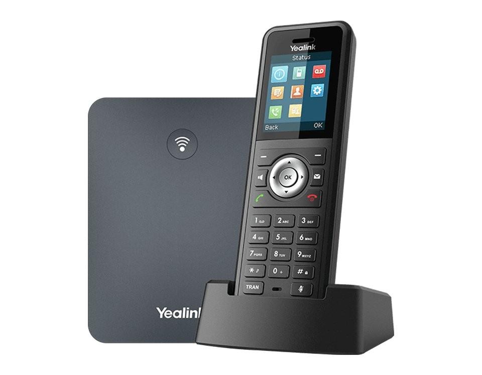 (BUNDLE OF W70B BASE STATION AND W59R HANDSET) Yealink W79P - Cordless VoIP phone - with Bluetooth interface with caller ID - IP-DECT - 3-way call capability - SIP SIP v2 RTCP-XR VQ-RTCPXR - black classic gray